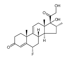 6α-fluoro-17α,21-dihydroxy-16α-methylpregna-4,9(11)-diene-3,20-dione结构式
