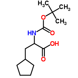 2-{[(叔-丁氧基)羰基]氨基}-3-环戊基丙酸结构式