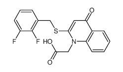 [2-(2,3-difluorobenzylthio)-4-oxo-4H-quinolin-1-yl]acetic acid Structure