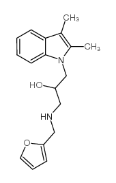 1-(2,3-二甲基-1-吲哚)-3-[(呋喃-2-基甲基)-氨基]-2-丙醇结构式