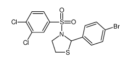 (9CI)-2-(4-溴苯基)-3-[(3,4-二氯苯基)磺酰基]-噻唑烷结构式