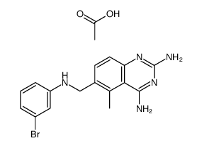 6-[(3-Bromo-phenylamino)-methyl]-5-methyl-quinazoline-2,4-diamine; compound with acetic acid Structure