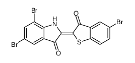 2-(5-Bromo-3-oxobenzo[b]thiophen-2(3H)-ylidene)-5,7-dibromo-1H-indol-3(2H)-one结构式