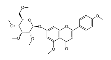5-methoxy-2-(4-methoxyphenyl)-7-(((2S,3R,4S,5R,6R)-3,4,5-trimethoxy-6-(methoxymethyl)tetrahydro-2H-pyran-2-yl)oxy)-4H-chromen-4-one结构式