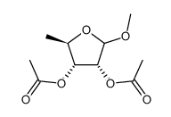 Methyl-(5-desoxy-2,3-di-O-acetyl-D-ribofuranosid)结构式