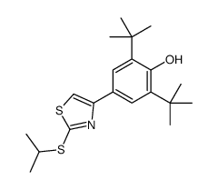 2,6-ditert-butyl-4-(2-propan-2-ylsulfanyl-1,3-thiazol-4-yl)phenol结构式