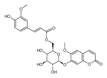 scopoletin 7-O-(6-O-feruloyl-β-D-glucopyranoside)结构式