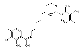 2-amino-N-[8-[(2-amino-3-hydroxy-4-methylbenzoyl)amino]octyl]-3-hydroxy-4-methylbenzamide结构式