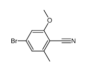 4-溴-2-甲氧基-6-甲基苯腈结构式