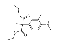 2-Methyl-2-(3-methyl-4-methylamino-phenyl)-malonic acid diethyl ester Structure