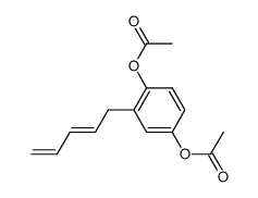 Acetic acid 4-acetoxy-2-((E)-penta-2,4-dienyl)-phenyl ester结构式