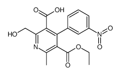 3,5-Pyridinedicarboxylic acid, 2-(hydroxymethyl)-6-methyl-4-(3-nitrophenyl)-, 5-ethyl ester Structure