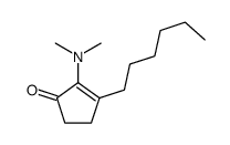 2-(dimethylamino)-3-hexylcyclopent-2-en-1-one结构式