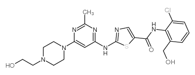 N-[2-chloro-6-(hydroxymethyl)phenyl]-2-[[6-[4-(2-hydroxyethyl)piperazin-1-yl]-2-methylpyrimidin-4-yl]amino]-1,3-thiazole-5-carboxamide Structure