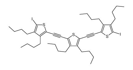 3,4-dibutyl-2,5-bis[2-(3,4-dibutyl-5-iodothiophen-2-yl)ethynyl]thiophene结构式