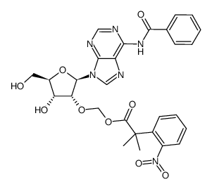 N6-benzoyl-2’-O-[[2-methyl-2-(2-nitrophenyl)-1-oxopropoxy]methyl]adenosine Structure