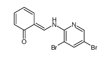 6-[[(3,5-dibromopyridin-2-yl)amino]methylidene]cyclohexa-2,4-dien-1-one Structure