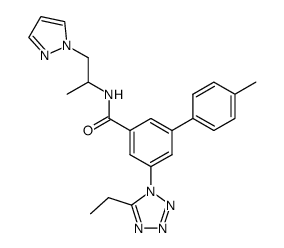 5-(5-ethyltetrazol-1-yl)-4′-methylbiphenyl-3-carboxylic acid (1-methyl-2-pyrazol-1-yl-ethyl)amide Structure