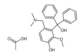 4-Dimethylaminomethyl-3-(hydroxy-diphenyl-methyl)-2-methoxy-phenol; compound with acetic acid Structure