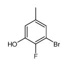 3-溴-2-氟-5-甲基苯酚结构式