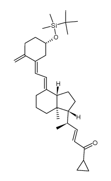 20(R),3(R)-(tert-butyldimethylsilyloxy)-20-(3'-cyclopropyl-3'-oxoprop-1'(E)-enyl)-9,10-secopregna-5(Z),7(E),10(19)-triene结构式