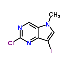 2-氯-7-碘-5-甲基-5H-吡咯并[3,2-d]嘧啶结构式