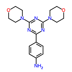 4-(4,6-二吗啡啉-1,3,5-三嗪-2-基)苯胺结构式