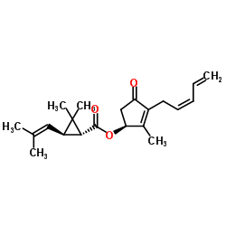 2-methyl-4-oxo-3-(penta-2,4-dienyl)cyclopent-2-enyl [1R-[1alpha[S*(Z)],3beta]]-chrysanthemate structure
