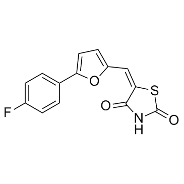(5E)-5-[[5-(4-氟苯基)-2-呋喃基]亚甲基]-2,4-噻唑烷二酮结构式