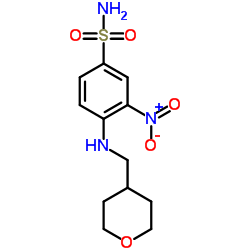 3-硝基-4-[[(四氢吡喃-4-基)甲基]氨基]苯磺酰胺结构式