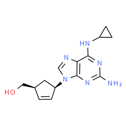 2-Cyclopentene-1-methanol, 4-[2-amino-6-(cyclopropylamino)-9H-purin-9-yl]-, cis-结构式