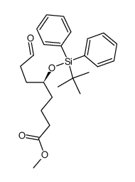 (+)-methyl 5(S)-<(tert-butyldiphenylsilyl)oxy>-8-oxo-octanoate结构式