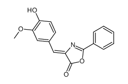 4-(4-hydroxy-3-methoxybenzylidene)-2-phenyl-5(4H)-oxazolone结构式