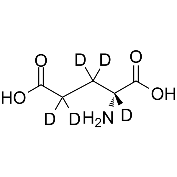 D-谷氨酸-2,3,3,4,4-D5结构式