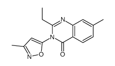 2-ethyl-7-methyl-3-(3-methyl-1,2-oxazol-5-yl)quinazolin-4-one结构式