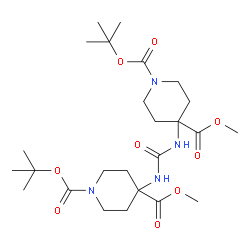 1,3-二[N-Boc-4-(甲氧羰基)-4-哌啶基]脲结构式