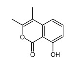 8-Hydroxy-3,4-dimethyl-1H-2-benzopyran-1-one结构式