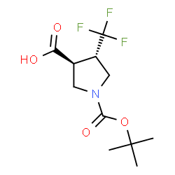 (3S,4S)-1-(叔-丁氧羰基)-4-(三氟甲基)吡咯烷-3-羧酸结构式