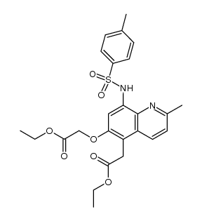 ethyl 2-(6-(2-ethoxy-2-oxoethoxy)-2-methyl-8-(4-methylphenylsulfonamido)quinolin-5-yl)acetate结构式