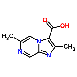 2,6-二甲基咪唑并[1,2-a]吡嗪-3-羧酸结构式