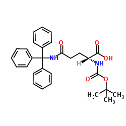 N2-[叔丁氧羰基]-N-(三苯甲基)-D-谷氨酰胺结构式