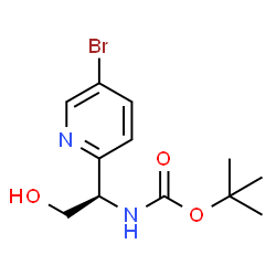 (R)-(1-(5-溴吡啶-2-基)-2-羟乙基)氨基甲酸叔丁酯结构式