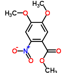 4,5-二甲氧基-2-硝基苯甲酸甲酯结构式