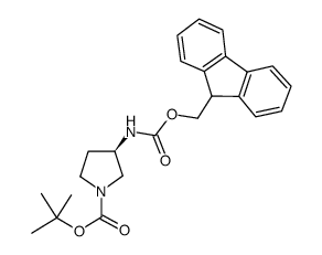 (R)-(-)-N-BOC-3-N-Fmoc-氨基吡咯烷结构式