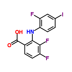 3,4-二氟-2-((2-氟-4-碘苯基)氨基)苯甲酸结构式