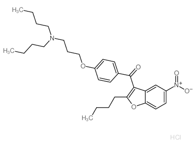 (2-丁基-5-硝基-3-苯并呋喃基))[4-[3-(二丁基氨基)丙氧基]苯基甲酮盐酸盐结构式