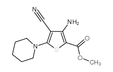 3-氨基-4-氰基-5-(哌啶-1-基)噻吩-2-羧酸甲酯结构式