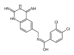 3,4-dichloro-N-[(2,4-diaminoquinazolin-6-yl)methyl]benzamide结构式