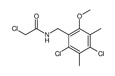 2-chloro-N-<(4,6-dichloro-2-methoxy-3,5-dimethylphenyl)methyl>acetamide结构式