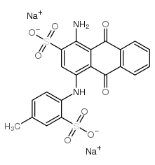 disodium 1-amino-9,10-dihydro-4-[(4-methyl-2-sulphonatophenyl)amino]-9,10-dioxoanthracene-2-sulphonate Structure